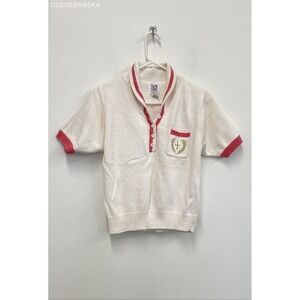 Off White Vintage Ramie/Cotton Top by‎ Sport | Knit Breathable Shirt - Size S
